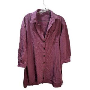 Womens Long Sleeves Button Down Shirt Size Large‎